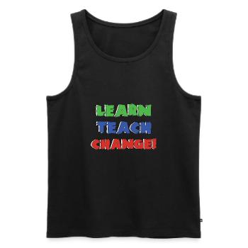 Learn Teach Change | Learning To Change - Men's Premium Organic Tank Top - black - Front - AI Model Male 178 light (178cm)