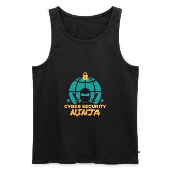 Cyber security ninja Programming Computer Science - Men's Premium Organic Tank Top - black - Front - AI Model Male 178 light (178cm)