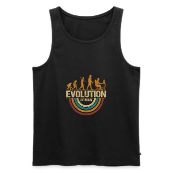 Programmierer Computerfreak Evolution Retro - Männer Premium Bio Tank Top - Schwarz - Vorne - AI Model Male 178 light (178cm)