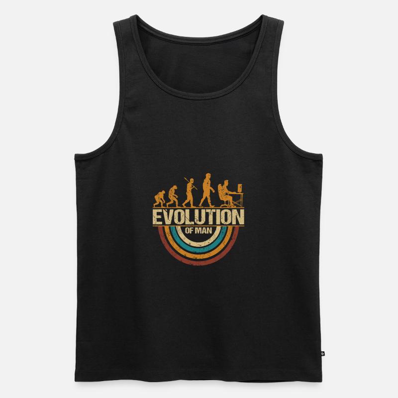 Programmer Computer Freak Evolution Retro - Men's Premium Organic Tank Top - black