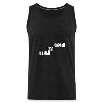 Step by step - Männer Premium Bio Tank Top - Anthrazit - Vorne - Alexander (188cm)