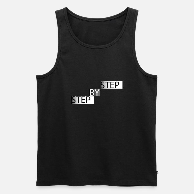 Step by step - Men's Premium Organic Tank Top - black