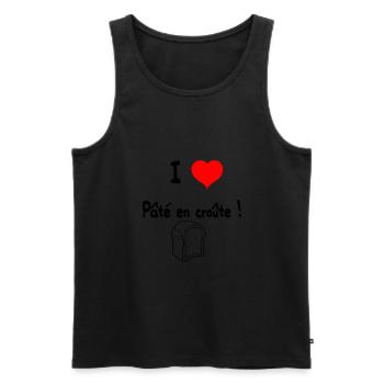 i love pâté en croûte humour - Débardeur bio Premium Homme - noir - Devant - Michal (187cm)