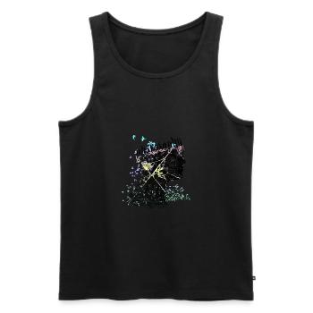 Philosophy - Men's Premium Organic Tank Top - black - Front - Michal (187cm)