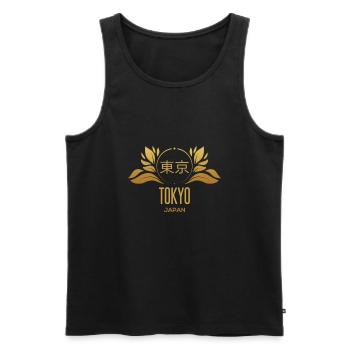 Font Japanese Language Tokyo Japan English - Men's Premium Organic Tank Top - black - Front - Michal (187cm)