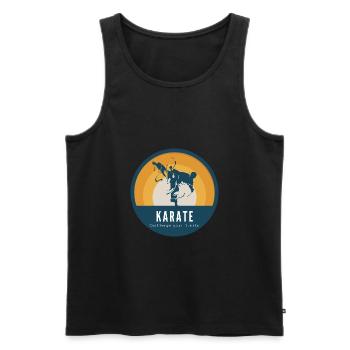 karate - Men's Premium Organic Tank Top - black - Front - Michal (187cm)