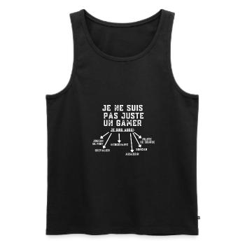 Je ne suis pas juste un gamer geek cadeau - Débardeur bio Premium Homme - noir - Devant - Michal (187cm)