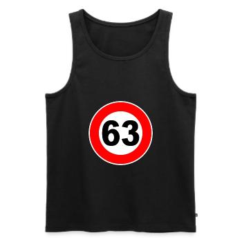 63. Geburtstag - 63 - Feier - Straßenschild - Männer Premium Bio Tank Top - Schwarz - Vorne - AI Model Male 178 light (178cm)