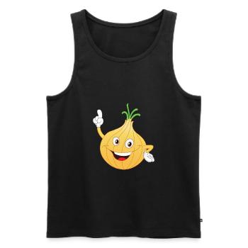 Onion - Funny - Men's Premium Organic Tank Top - black - Front - Michal (187cm)
