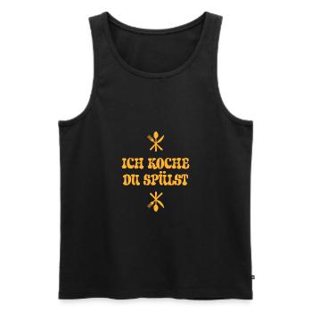Ich koche du spülst Chef Kochen Spruch Geschenk - Männer Premium Bio Tank Top - Schwarz - Vorne - AI Model Male 178 light (178cm)