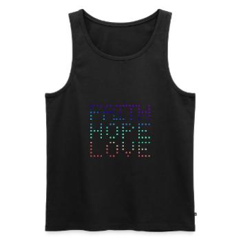 faith hope love - Débardeur bio Premium Homme - noir - Devant - AI Model Male 178 light (178cm)
