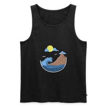 WAVE ADVENTURE HERO MOUNTAINEER HIKER GIFT - Men's Premium Organic Tank Top - black - Front - Michal (187cm)