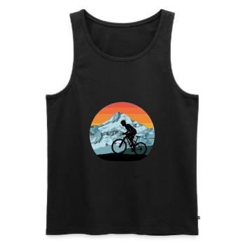 VTT Vélo montagnes Montagnes vintage - Débardeur bio Premium Homme - noir - Devant - Michal (187cm)