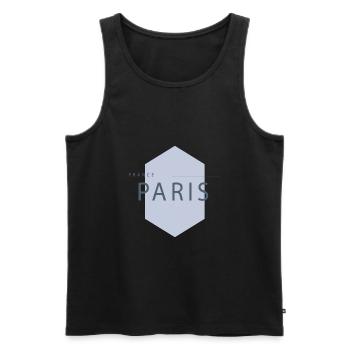 PARIS FRANCE PARIS - Männer Premium Bio Tank Top - Schwarz - Vorne - AI Model Male 178 light (178cm)