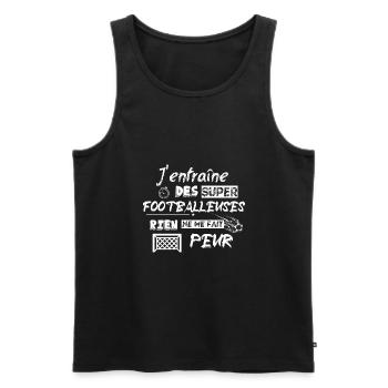Coach super footballeuses cadeau humour - Débardeur bio Premium Homme - noir - Devant - Michal (187cm)