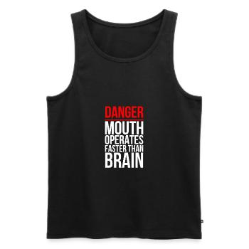 Danger mouth operates faster than brain - Débardeur bio Premium Homme - noir - Devant - Michal (187cm)