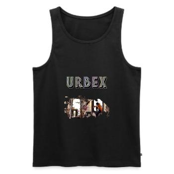 URBEX - Débardeur bio Premium Homme - noir - Devant - AI Model Male 178 light (178cm)