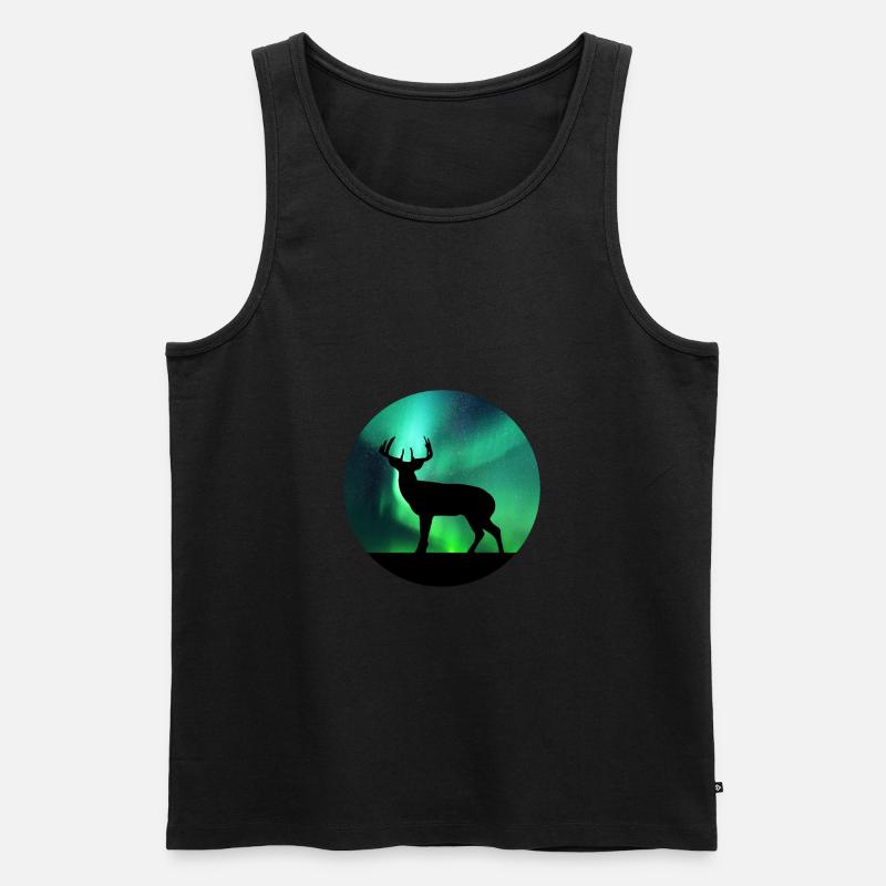 Nordlichthirsch - Männer Premium Bio Tank Top - Schwarz