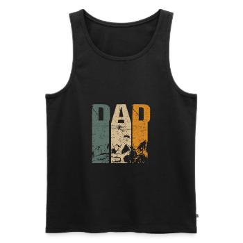 Parachutisme Papa Papa Retro - Débardeur bio Premium Homme - noir - Devant - Michal (187cm)