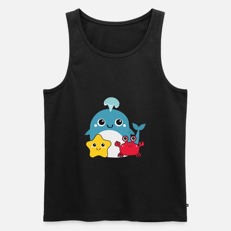 Kleiner Wal - Männer Premium Bio Tank Top - Schwarz