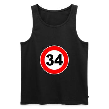 34. Geburtstag - 34 - Feier - Straßenschild - Männer Premium Bio Tank Top - Schwarz - Vorne - Michal (187cm)