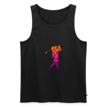 Maori golf girl golf lover gift idea - Men's Premium Organic Tank Top - black - Front - AI Model Male 178 light (178cm)
