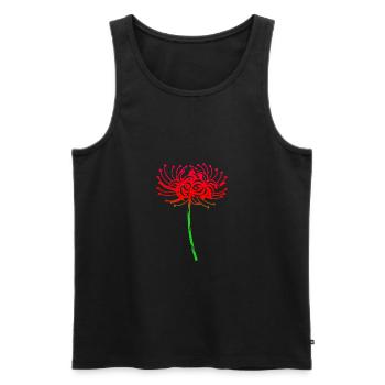 Rouge lys fleurs tatouage tribale cadeau - Débardeur bio Premium Homme - noir - Devant - AI Model Male 178 light (178cm)
