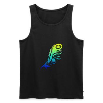 Pfauenfeder Feder Tribal Tattoo Geschenkidee - Männer Premium Bio Tank Top - Schwarz - Vorne - Michal (187cm)