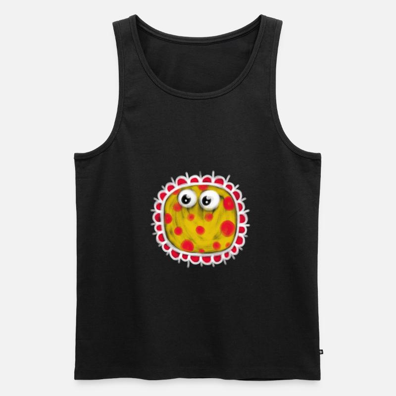 Lustige Kreide Mikrobe - Männer Premium Bio Tank Top - Schwarz