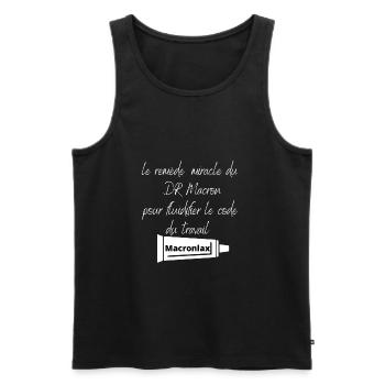 le remède miracle du DR Macron humour cadeau homme - Débardeur bio Premium Homme - noir - Devant - AI Model Male 178 light (178cm)