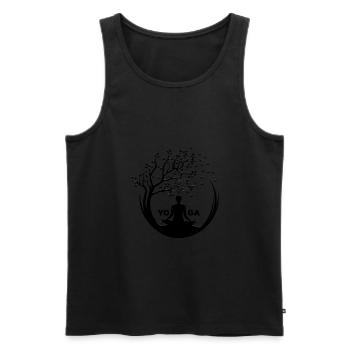 t-shirt yoga cadeau namaste - Débardeur bio Premium Homme - noir - Devant - Michal (187cm)