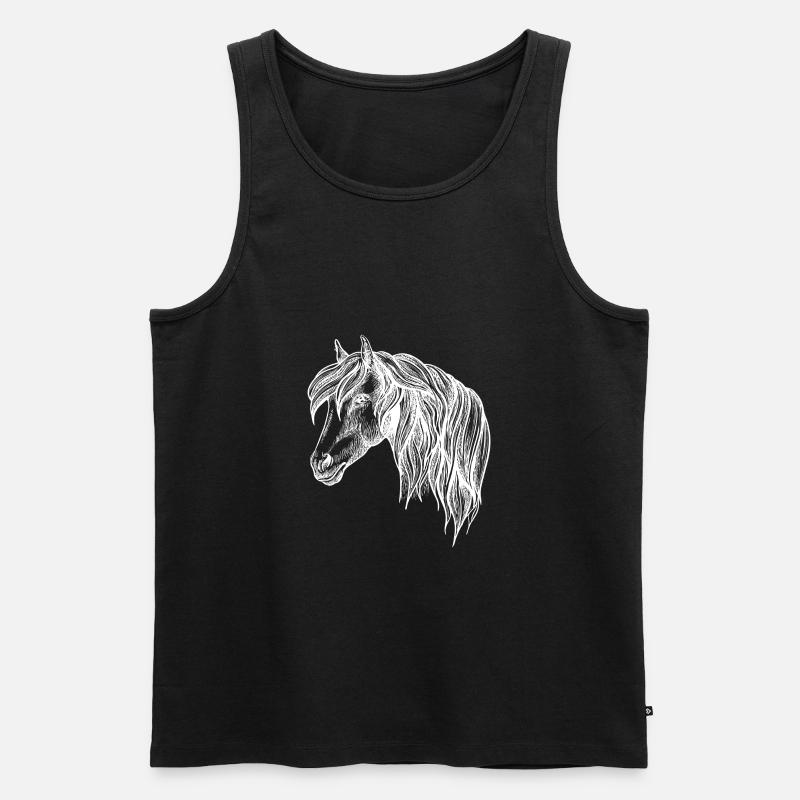 Pferd - Geschenkidee - Männer Premium Bio Tank Top - Schwarz