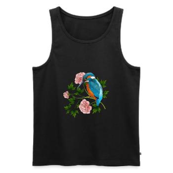 Bunter Vogel - Männer Premium Bio Tank Top - Schwarz - Vorne - Michal (187cm)
