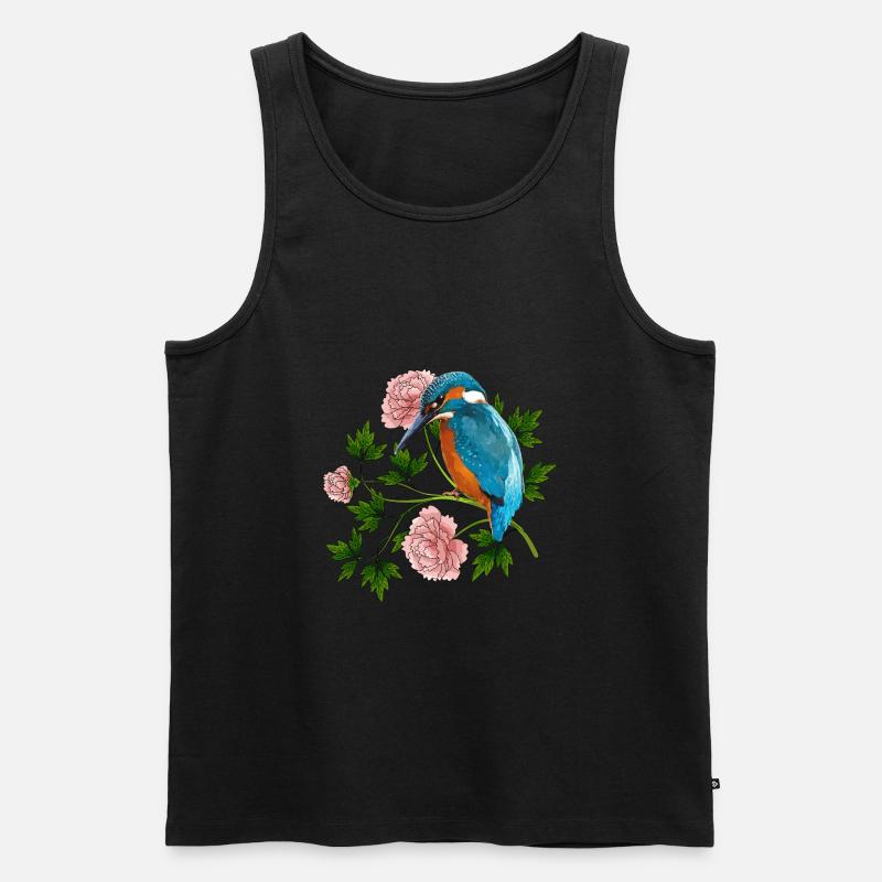 Bunter Vogel - Männer Premium Bio Tank Top - Schwarz