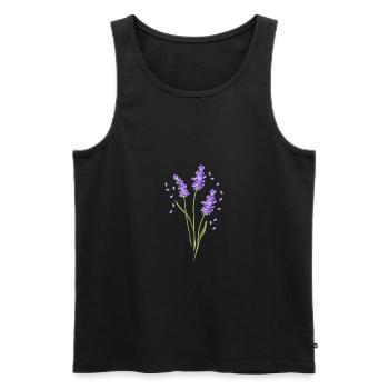 Blume Lila Lavendel Sommer Blume Geschenkidee - Männer Premium Bio Tank Top - Schwarz - Vorne - Michal (187cm)