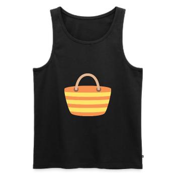 sac de plage - Débardeur bio Premium Homme - noir - Devant - AI Model Male 178 light (178cm)
