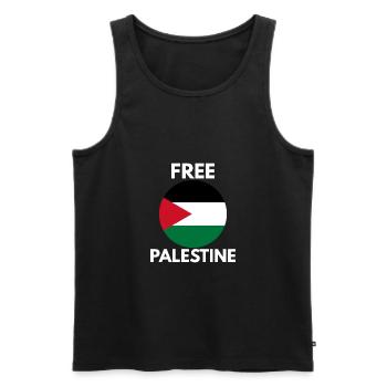 Libérer la Palestine - Débardeur bio Premium Homme - noir - Devant - AI Model Male 178 light (178cm)