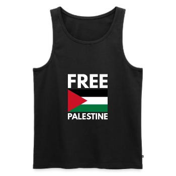 Libérer la Palestine - Débardeur bio Premium Homme - noir - Devant - AI Model Male 178 light (178cm)