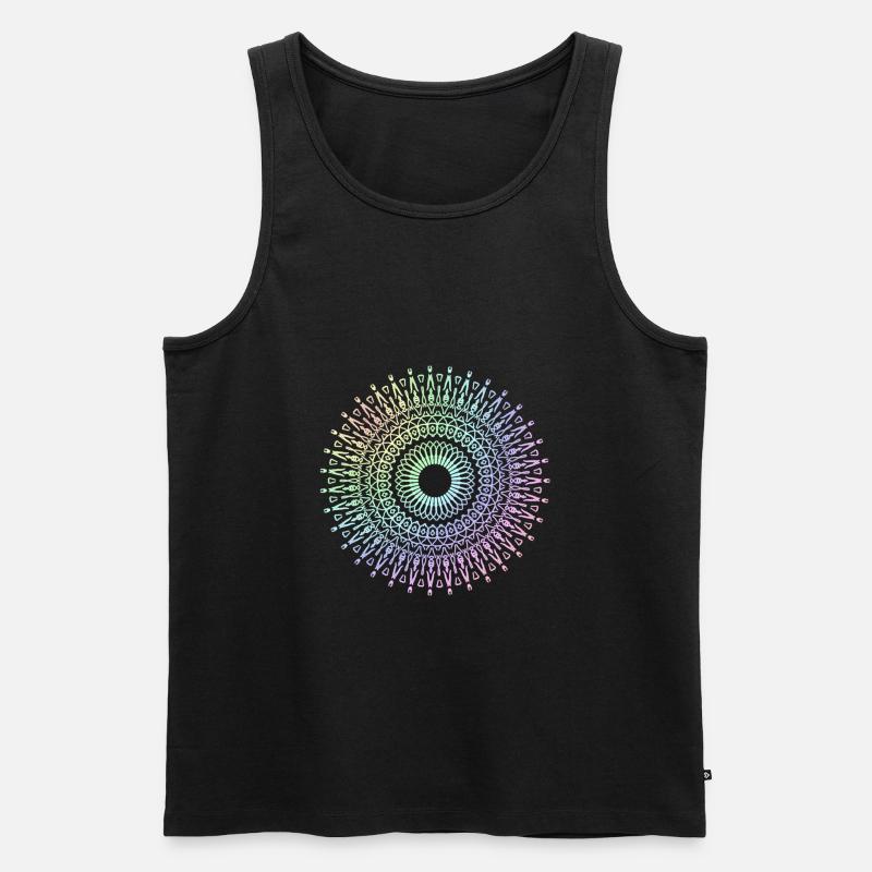 Mandala - Männer Premium Bio Tank Top - Schwarz
