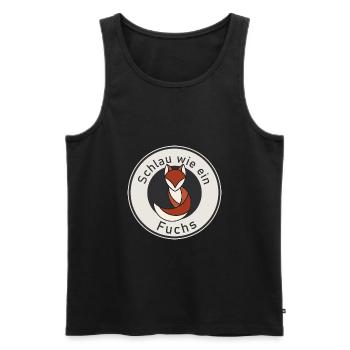 Schlau wie ein Fuchs - Männer Premium Bio Tank Top - Schwarz - Vorne - Michal (187cm)