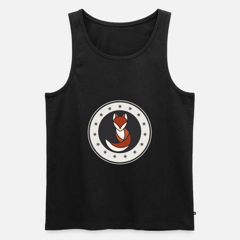 Fuchs Emblem shirt - Männer Premium Bio Tank Top - Schwarz