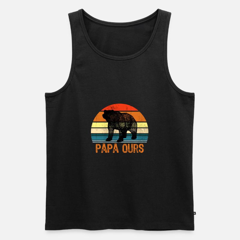 Mann Papa Bär - Männer Premium Bio Tank Top - Schwarz