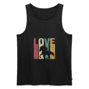 Islandpferd Retro Vintage Love - Männer Premium Bio Tank Top - Schwarz - Vorne - AI Model Male 178 light (178cm)