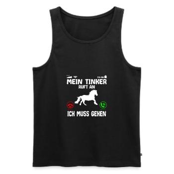 Tinker Pferd ruft an Spruch - Männer Premium Bio Tank Top - Schwarz - Vorne - Michal (187cm)