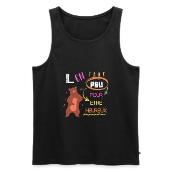 Il en faut peu pour être heureux/ slogan baloo - Débardeur bio Premium Homme - noir - Devant - Michal (187cm)