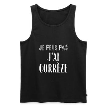 Je peux pas j'ai Corrèze - Débardeur bio Premium Homme - noir - Devant - AI Model Male 178 light (178cm)