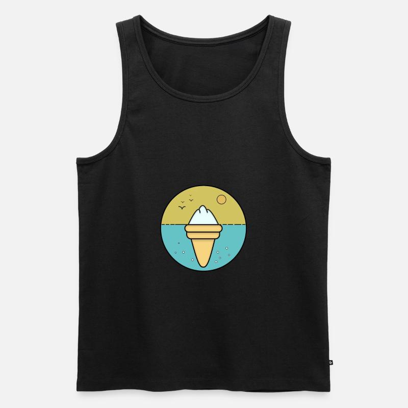 Eiscreme, Eiskrem - Männer Premium Bio Tank Top - Schwarz