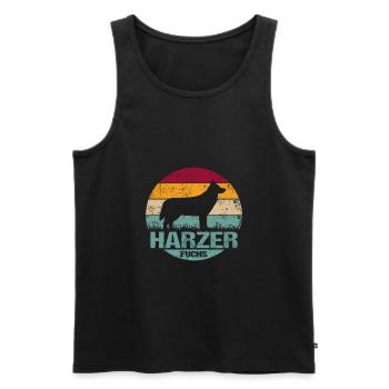 Harzer Fuchs Retro Vintage - Männer Premium Bio Tank Top - Schwarz - Vorne - Michal (187cm)