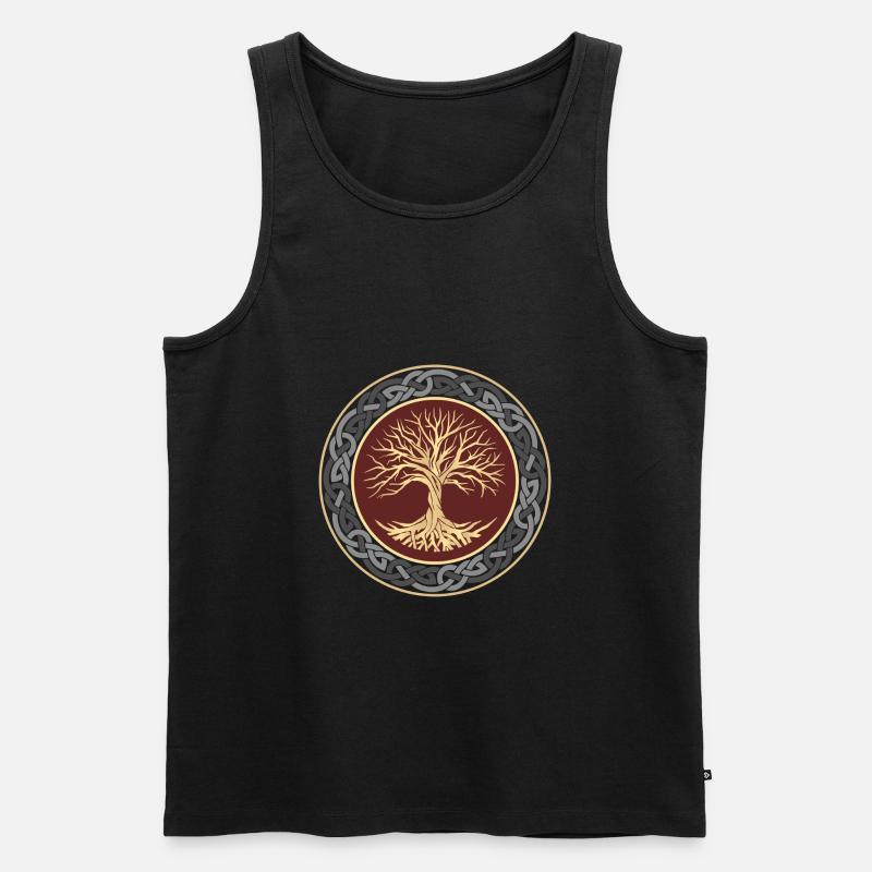 Keltischer Lebensbaum Nordisches Design - Männer Premium Bio Tank Top - Schwarz