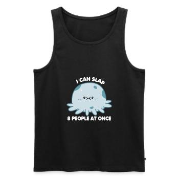 Funny Slapping Octopus - Octopus - Men's Premium Organic Tank Top - black - Front - Michal (187cm)